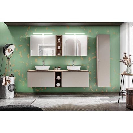 Colonne de salle de bain - gris galet- L35-H160-P33 - KLAUS (1/5)