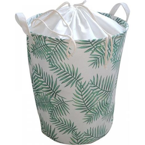 Freestanding laundry basket with large drawstring, lid, foldable laundry storage basket with handle (1/5)