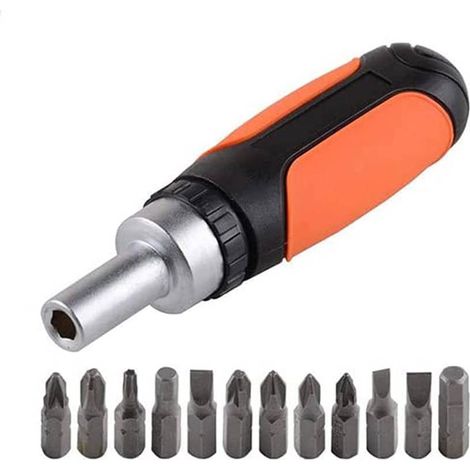 Kit cacciavite a cricchetto multiuso 21 pezzi fai da te doppia funzione magnetico phillips a croce torx (1/2)