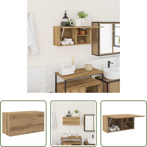 vidaXL Wandregal - Bad-Wandschrank Artisan-Eiche 60x25x30 cm Holzwerkstoff (1/5)