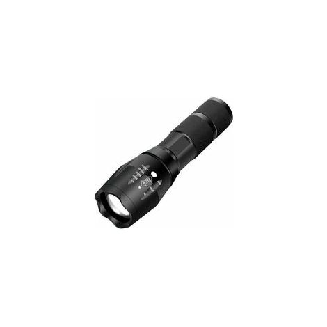 1PC Lampe Torche LED Ultra puissante XML-T6 Lampe Torche Militaire utilisable pour vélo ou randonnées et 5 Modes Dont Flash Anti-agression,Conception Antichoc (1/5)