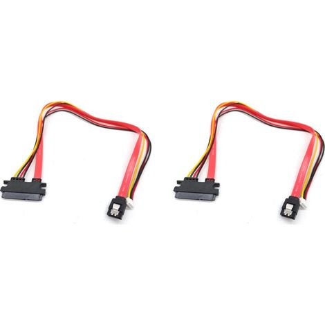 Câble d'alimentation intégré pour disque dur (2x) : petit connecteur femelle 4 broches et connecteur mâle 3.0 vers 22 broches (7 + 15 broches) (1/4)