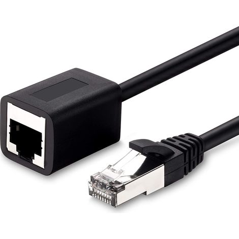 Cable extensor red UTP CAT5E macho a hembra 1 M Negro (1/4)