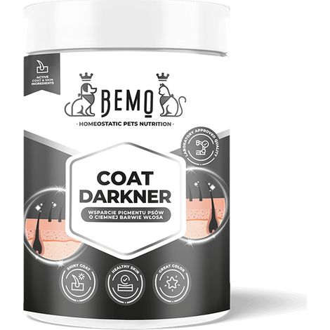 Bemo Coat Darkner - un suplemento que intensifica el color oscuro del pelaje de los perros 150 g
