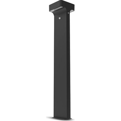 Potelet Solaire LED Carré 6W 3000K Noir 950 mm  Détecteur IR Miidex Lighting® (1/5)