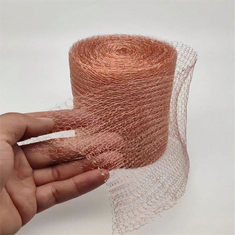 Robuste Kupferdrahtgeweberolle zur Abwehr von Schnecken und Nacktschnecken, 125 mm breit, 3 m lang, Kupferdraht-Nagetierfalle, geeignet für Wandrisse, Löcher, Pflanzenschutz und Saatgutschutz.