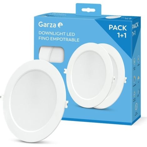 Pack 1+1 Spot LED encastrable, Circulaire, Extra-plat, 22 cm, 18 W, Lumière froide 6 500 K, 1 950 lm, 30 000 h, IP20, Blanc, Économie d'énergie 80% (1/5)