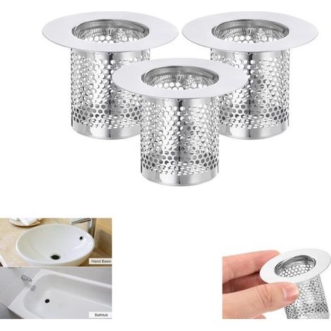 3er-Pack Edelstahl-Duschablauffilter, Bodenablaufabdeckung, Spülbeckensieb, Haarfänger, 1,57–2,56 Zoll (ca. 4–6,5 cm), 2 x 2,5 Zoll (ca. 5 x 6,4 cm) (1/5)