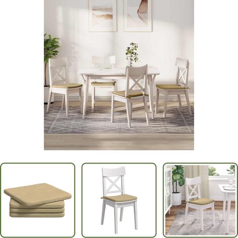 vidaXL Innenkissen -  Sitzkissen 4 pcs Grau-Grün 40 x 40 x 3 cm Cordstoff