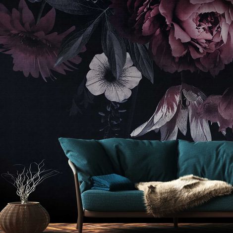 AS Creation  Metropolitan Stories The Wall  Fototapete  Digitaldruck mit Blumen  Schwarz  3.71 x 2.80 m  Floral  Tapete für Wohnzimmer - Flur - Büro - Wohnräume (1/4)