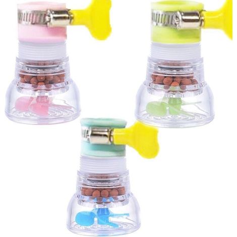 Ensemble de filtres de robinet 3 pièces - Rallonge de robinet, rotation à 360 degrés, filtre à eau d'évier réglable, facile à installer et à ranger (1/5)