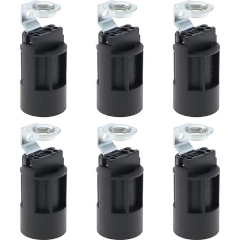 6pcs E14 Bougie Ampoule Titulaire 250V 2A Base de Lampe en Plastique Support de Douille de Lampe pour Fabrication de Lampes Lustre Restauration Lampe Projet de Finition (1/5)