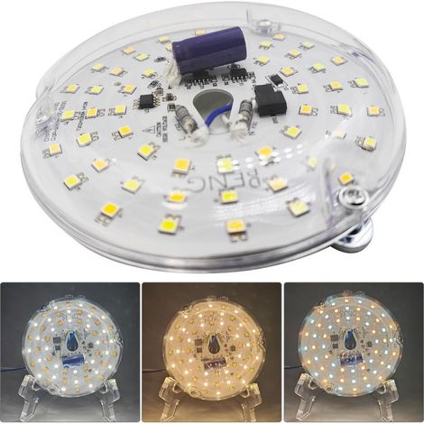 Panneau de Remplacement de Lumière de Ventilateur de Plafond 15W 230V, Kit d'éclairage LED, 3cct 3000K 4000K 6000K (1/5)