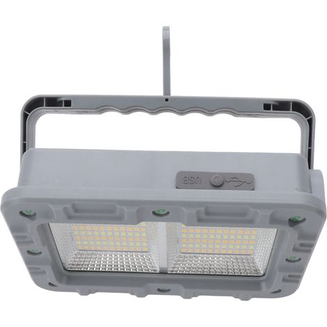 Projecteur de travail LED portable rechargeable à énergie solaire, 10 000 lumens, étanche IP66, pour réparations de véhicules et camping. (1/5)
