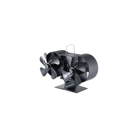 Ventilateur écologique pour poêle à bois ou cheminée – Ventilateur thermique à 8 pales, silencieux et sans électricité, avec double tête pour une diffusion optimale de l’air chaud (1/4)