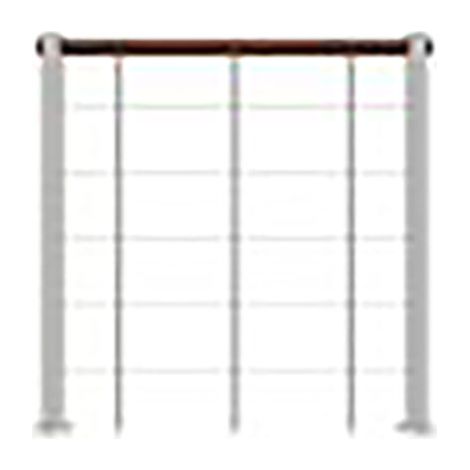 Ringhiera per scala dritta - Grigio - Acciaio termolaccato - Lunghezza 1m - Corrimano in legno - RE-I-SLM-BOIS-GN