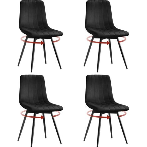 Klihome Sillas de comedor - Sillas modernas, sillas de comedor, sillas de comedor - Juego de 4, color negro (1/5)