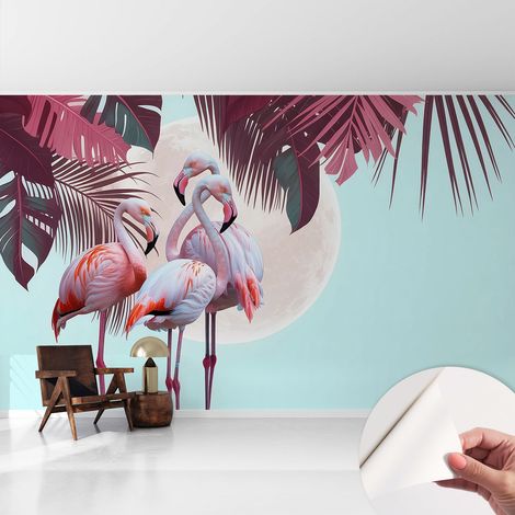 Fototapete Selbstklebend - Wanddekoration - Wandfolie - 3D Tapete Wand - Wohnungsdeko Exotische Vögel 416x254 cm (1/5)