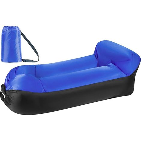 Canapé gonflable, banc de camping portable, 240 x 75 cm, idéal pour le camping, le jardin, la piscine et les fêtes sur la plage. (1/5)