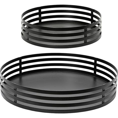 decoris Modernes Tablett-Set Schwarz 28 38 cm