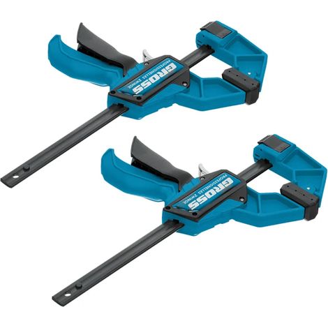 Gross 20700 plastic body 6inch/150mm pistol type Quick-Grip Bar Clamp with ratcheting mechanism - Twin Pack (1/5)