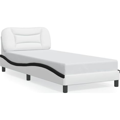 Maison Exclusive - Giroletto senza Materasso Hvar Nero e Bianco 90x190 cm in Similpelle (1/5)