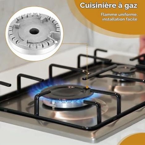Ensemble de couvercles de poêle, Couvercle de cuisinière amélioré, Four à gaz, Couronne de brûleur, Capuchon de flamme, Capuchon de flamme pour brûleur à gaz, Convient à la plupart des brûleurs (1/5)
