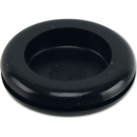 Passe-câble KSS en PVC, noir, épaisseur de plaque 1,5, Ø de trou 18,9, fermé, 1 pièce