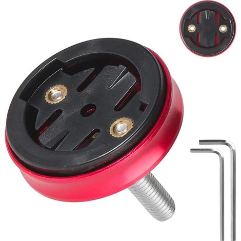 1 Support Guidon Vélo,Alliage d'aluminium,Plastique ABS,Rouge,Compatible Garmin Edge,VTT Route Ville (1/5)