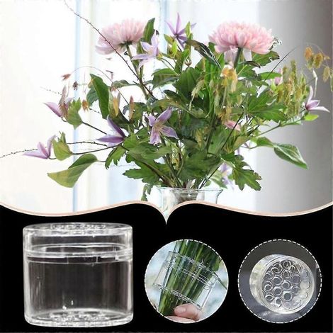 Lot de 3 supports de tiges Ikebana en spirale, grille florale transparente réutilisable pour vase, modeleur de fleurs (1L+2S)