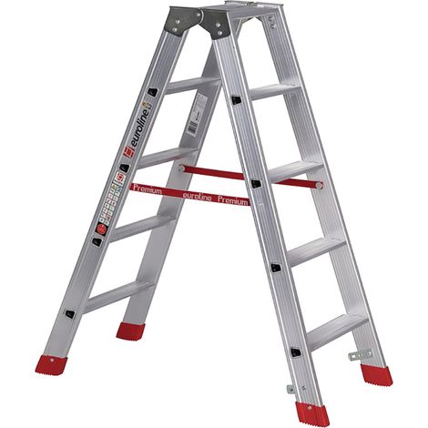 Euroline Premium 30577 Stufenstehleiter 2x5 Stufen (1/4)