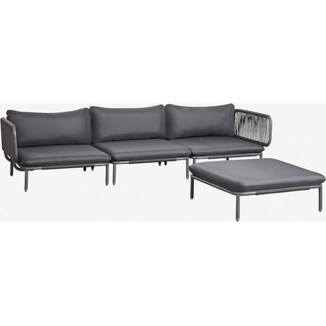 Divano da giardino componibile in 3 pezzi con 2 poltrone angolari e pouf Roubly SKLUM             (1/5)