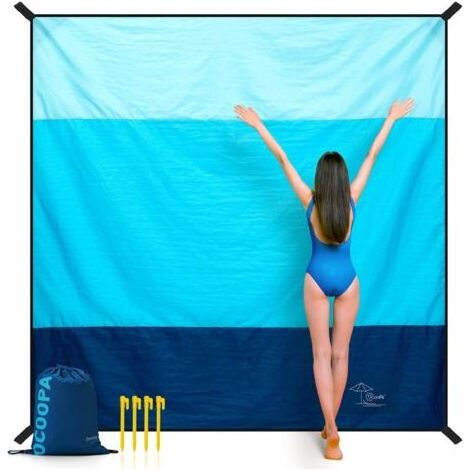 FOGCITY—dyk Couverture de plage 210 x 200 cm – Imperméable en nylon RIP-STOP 210T – Résistante à la déchirure et à la saleté – Poches de sable inclusesdengyank (1/3)