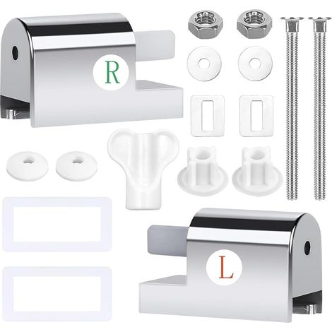 2 Fixation Abattant WC Charnières, Kit Charniere Abattant WC Fixations De Siège De Toilette À Fermeture Douce Remplacement Charnières en Métal pour l'Installation (1/5)