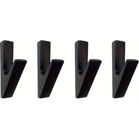 4er-Set dekorative, mattschwarze Wandhaken – Vielseitig verwendbar für Schlüssel, Handtücher usw. – Ideal für Familien, Häuser und Wohnungen