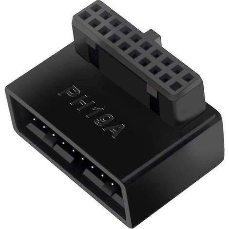 Adaptateur d'extension USB 3.0 19/20 broches mâle vers femelle coudé à 90 degrés - A (1/4)