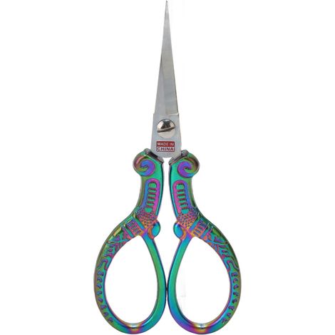 Ciseaux à broderie réutilisables en acier inoxydable, durables et tranchants, lames en titane coloré pour usage quotidien sur tissu. (1/5)