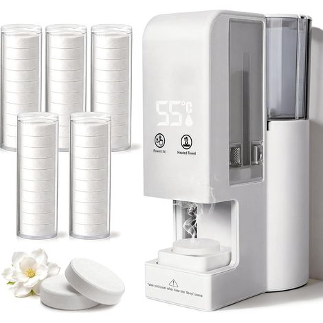 Chauffe Serviettes, Chauffage de Serviettes Électrique Rapide à 55°C pour Serviettes Visage et Serviettes Compressées avec 100 Serviettes Incluses pour Spa Salon de Beauté et Maison (1/5)