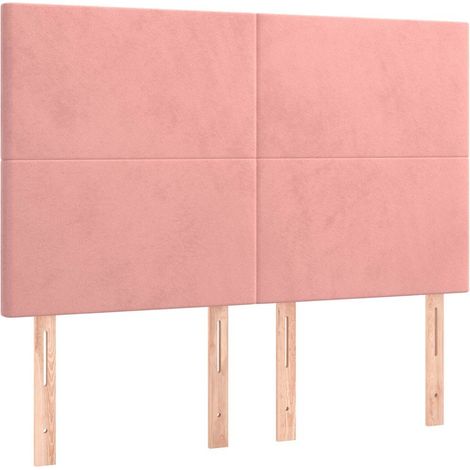 Maison Exclusive - Cabecero de cama rosa 144x5x118/128 cm Terciop (1/5)