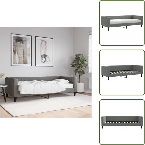 Sofá cama gris oscuro - vidaXL Sofá cama con colchón tela gris oscuro 90x200 cm - Sofá cama con espuma