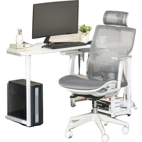 Chaise de bureau, 67 x 65 x 128 cm, Hauteur réglable, Tissu en maille et métal, Rotation à 360 degrés, Assemblage simple (1/5)