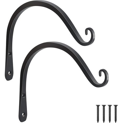BEBUSINGOTO 2 soportes colgantes para plantas de 8 pulgadas, gancho de pared, soporte para plantas ornamentales para exteriores, comederos para pájaros, campanillas de viento y cestas para plantas, co (1/4)