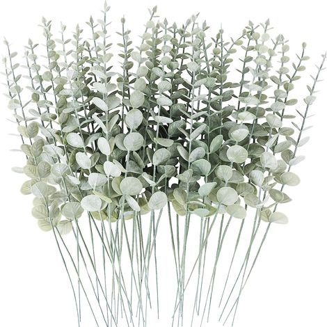 Rameaux D'eucalyptus Artificiels - 24 Pièces - 38 Cm - Feuillage Vert Givré - Pour Décoration Intérieure Mariage Centre De Table Arrangements Floraux (1/5)