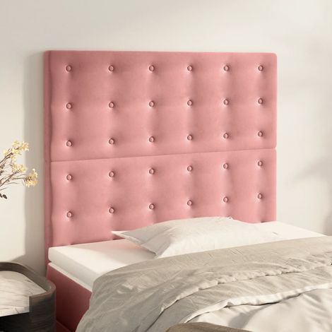 Tête de lit Rose 80x5x118/128 cm Velours (1/5)