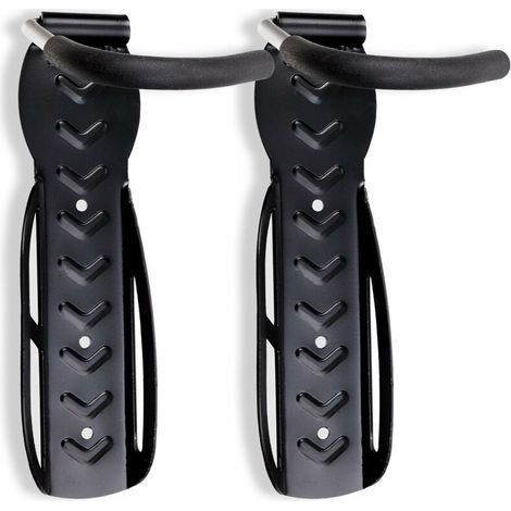Crochet mural pour vélo - Crochet fixe - Porte-vélos, Support mural - Noir 2 pièces (1/5)