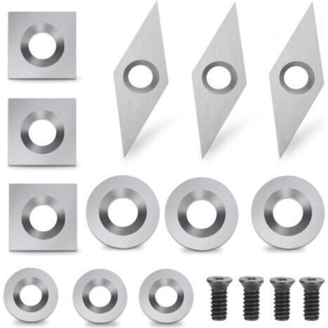 Plaquettes de coupe en carbure, 12 pièces, outils de tournage sur bois, plaquettes en carbure, outils de tournage sur bois (1/5)