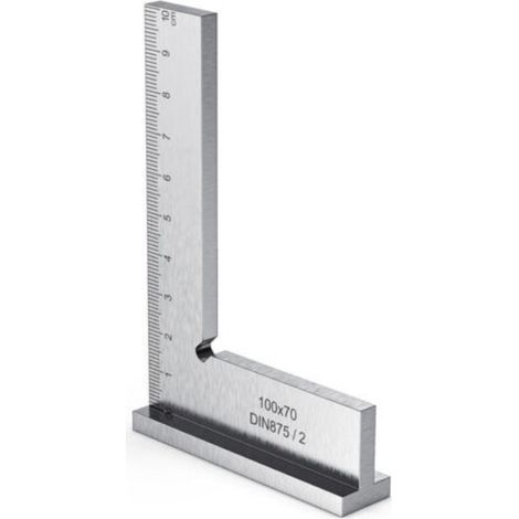 Equerre Menuisier, 100x70mm Précision Angle Droit Bloc Règle avec Échelle pour Ingénieur Charpentier, Fausse Equerre Charpentier Metal pour Machines Mettre en Place et Laboratoire Utilisation