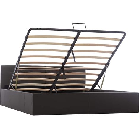 Maison Exclusive - Stauraumbett Hydraulisch Grau Kunstleder 160×2 (1/5)