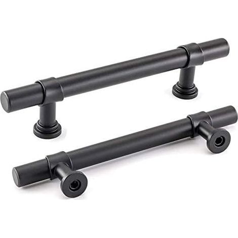 Juego de 2 tiradores negros para armarios de baño de 96 mm (1/5)