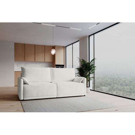 Sofa 3-Sitzer mit Schlaffunktion MIRENA in Stoff Cremona Ecru (1/5)